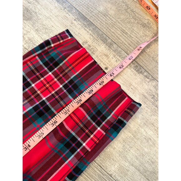 Red Plaid Copper Key Straight-Leg Pants XS Cotton Blend NWT Dress Pant - Picture 7 of 13